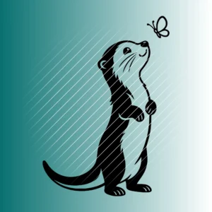 Fröhlicher Otter & Schmetterling | Plotterdatei SVG & PNG