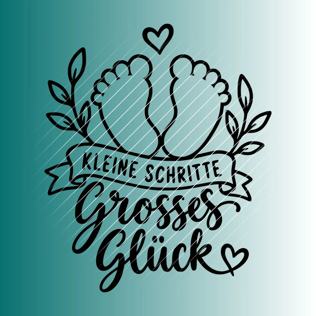 Kleine Schritte, großes Glück #3 | Plotterdatei SVG & PNG
